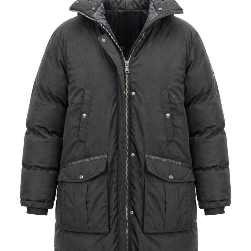 Vince Camuto Mens Black Down Hooded Parka Puffer Jacket